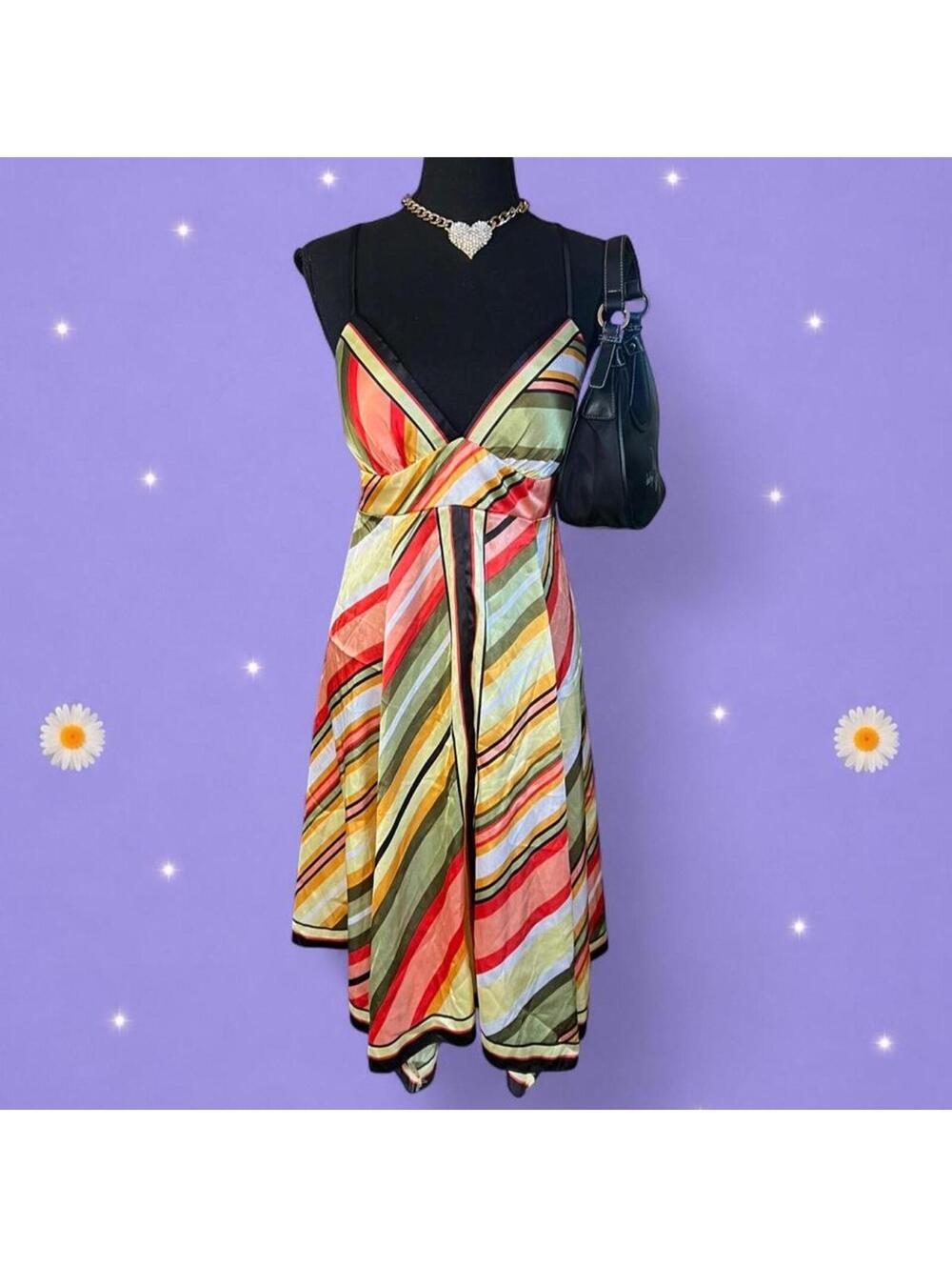 American Vintage Multicolor Striped V-Neck Sundress